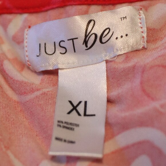 Just Be XL X's and O's Red/White/Pink Very Soft Cozy Night Gown Short Sleeve - Picture 2 of 12